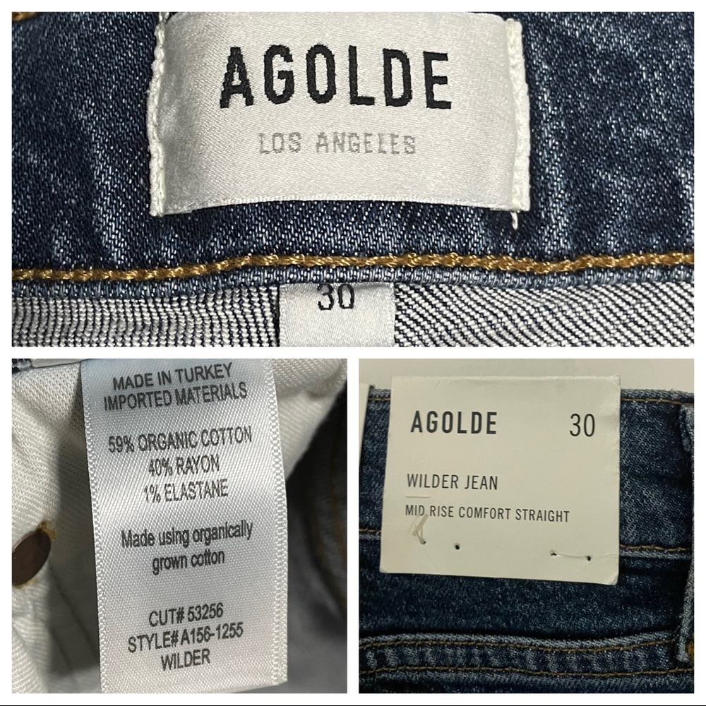 AGOLDE Wilder Mid-Rise Straight Jeans Size 30 NWT - Picture 10 of 14